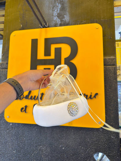 BOITE 4 PCS EN VELOURS BLANC